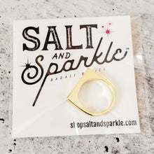 Load image into Gallery viewer, Salt and Sparkle - GET MONEY Gold or Silver Flat Top Ring