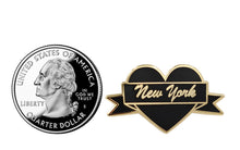 Load image into Gallery viewer, Real Sic - I Heart New York – Black &amp; Gold City Pin