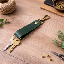 Load image into Gallery viewer, American Leather Goods - Genuine Leather Keychain, Keychain RIng, Handmade Key Tag