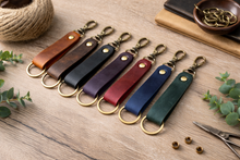 Load image into Gallery viewer, American Leather Goods - Genuine Leather Keychain, Keychain RIng, Handmade Key Tag