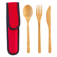 Load image into Gallery viewer, Totally Bamboo - Reusable Bamboo Take-Along Utensil Set, Red