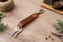 Load image into Gallery viewer, American Leather Goods - Genuine Leather Keychain, Keychain RIng, Handmade Key Tag