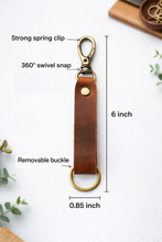 Load image into Gallery viewer, American Leather Goods - Genuine Leather Keychain, Keychain RIng, Handmade Key Tag