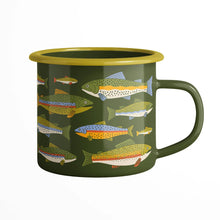 Load image into Gallery viewer, Trek Light - Enamel Coffee &amp; Camp Mug | Trout | 16oz