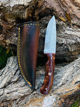Load image into Gallery viewer, Hand forged knife, Damascus knife, Drop- Style blade, Acrylic Scales Hunting knife by Titan TK-053
