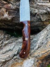 Load image into Gallery viewer, Hand forged knife, Damascus knife, Drop- Style blade, Acrylic Scales Hunting knife by Titan TK-053
