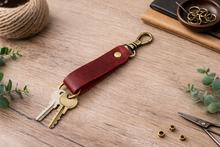 Load image into Gallery viewer, American Leather Goods - Genuine Leather Keychain, Keychain RIng, Handmade Key Tag