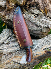 Load image into Gallery viewer, Hand forged knife, Damascus knife, Drop- Style blade, Acrylic Scales Hunting knife by Titan TK-053