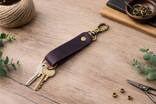 Load image into Gallery viewer, American Leather Goods - Genuine Leather Keychain, Keychain RIng, Handmade Key Tag