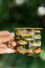 Load image into Gallery viewer, Trek Light - Enamel Coffee &amp; Camp Mug | Trout | 16oz