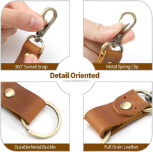 Load image into Gallery viewer, American Leather Goods - Genuine Leather Keychain, Small Keychain for Man and Women