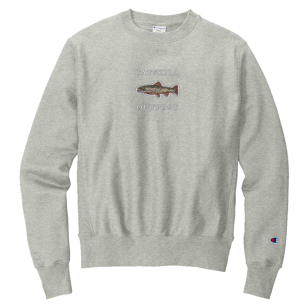 Catskill Outpost Brook Trout Crewneck NEW