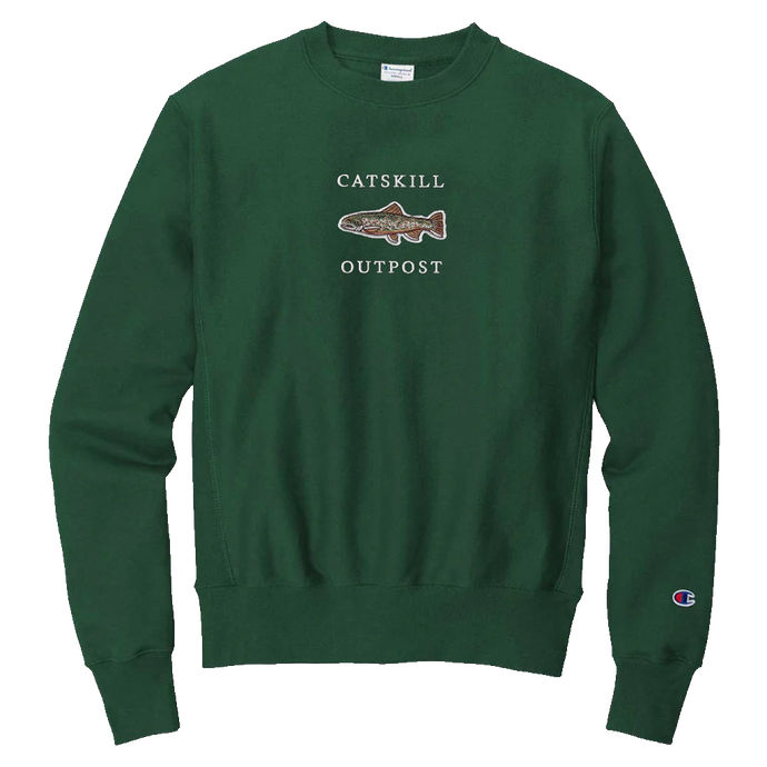 Catskill Outpost Brook Trout Crewneck NEW