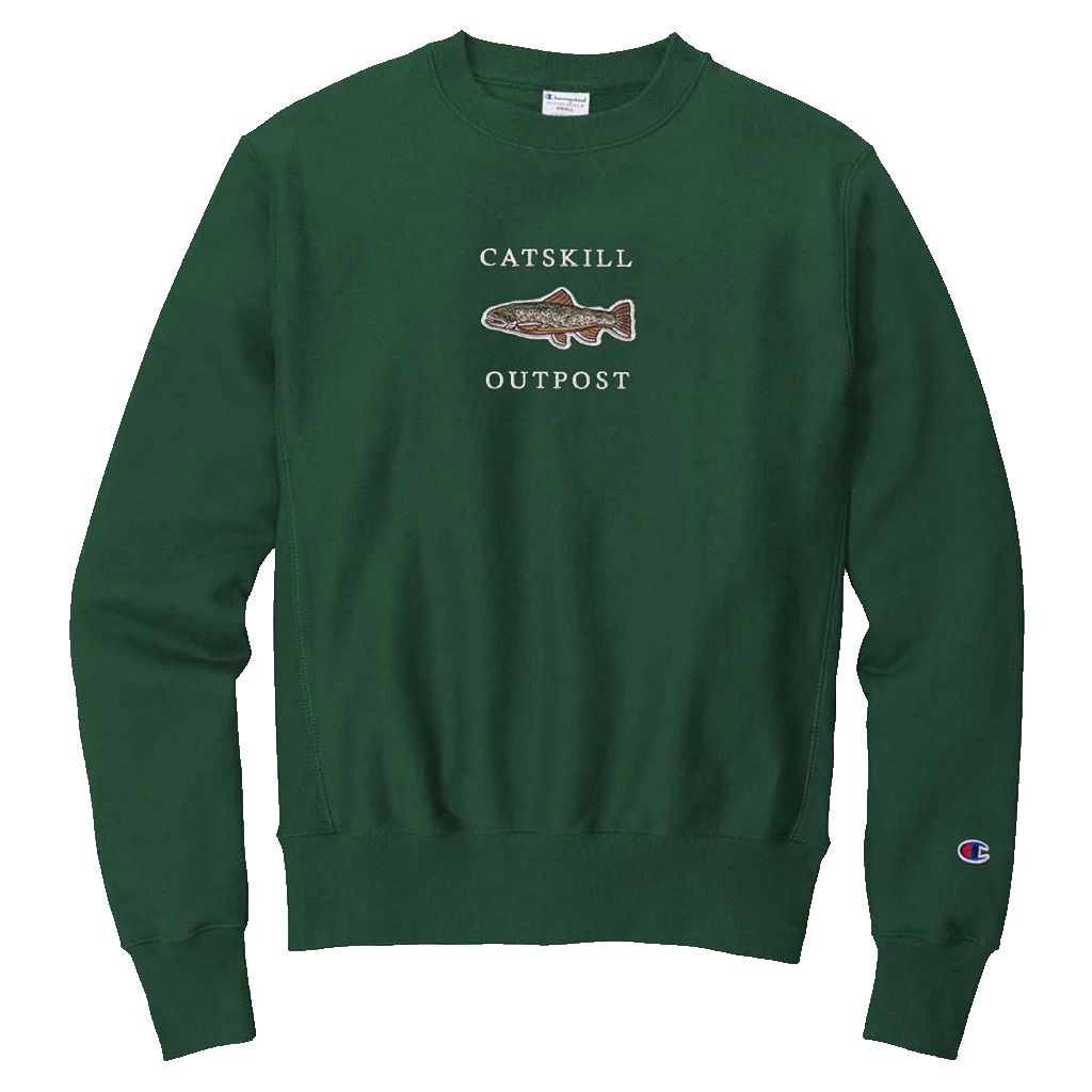 Catskill Outpost Brook Trout Crewneck NEW