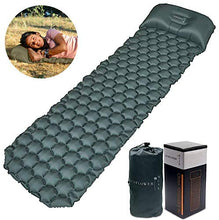 Load image into Gallery viewer, Inflatable Sleeping Pad w/Adjustable Pillow | Portable, Ultralight Compact Travel, Camping Sleep Mat | Cushioned Support | Waterproof