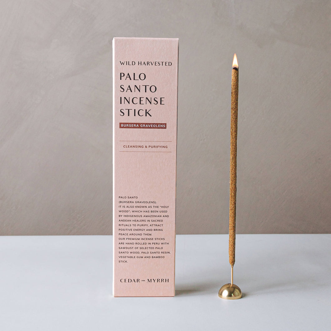 Cedar and Myrrh - [Burning Ritual] Hand Rolled Palo Santo Incense Stick