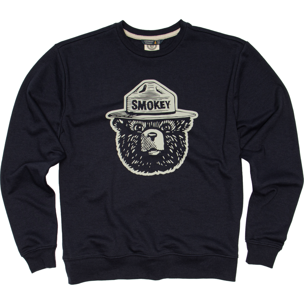 The Landmark Project - Smokey Logo Crewneck Sweatshirt: XL / Navy